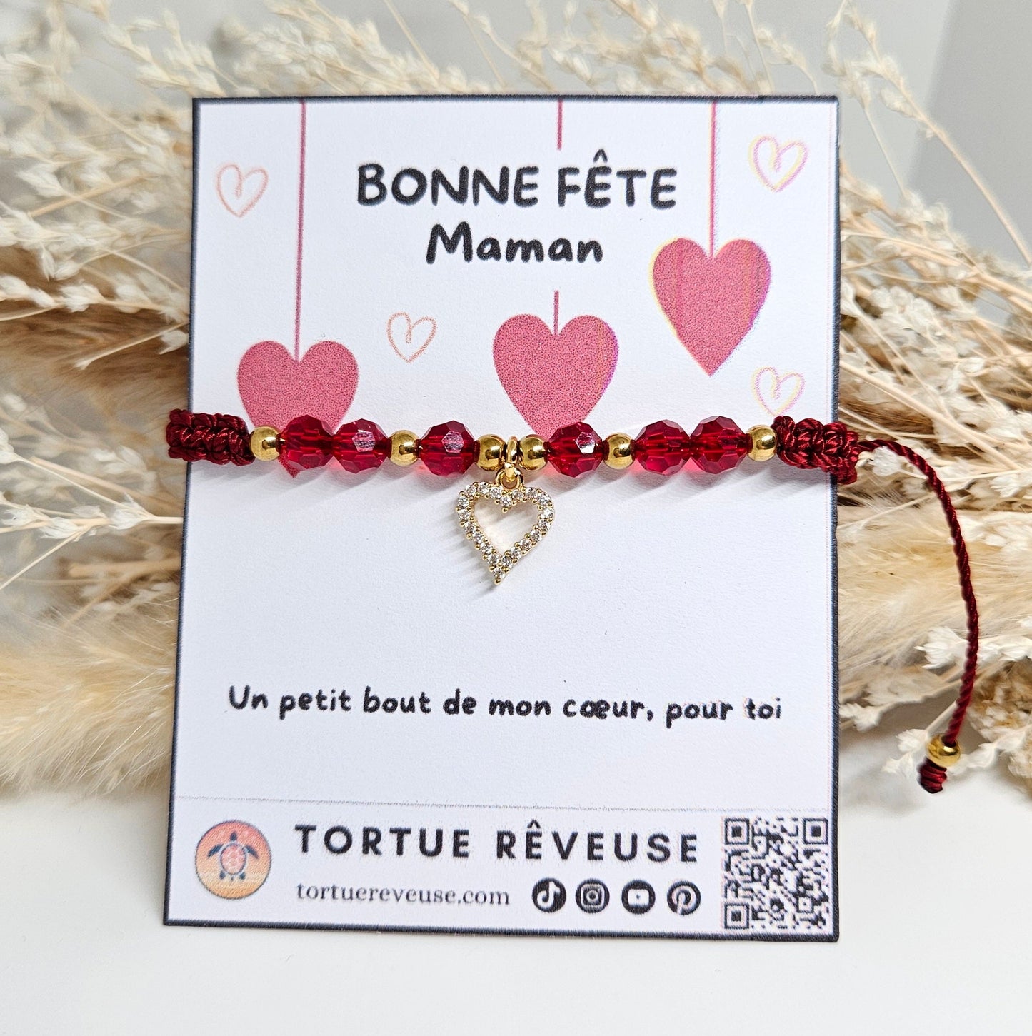Bracelet Coeur "Bonne Fête Maman"