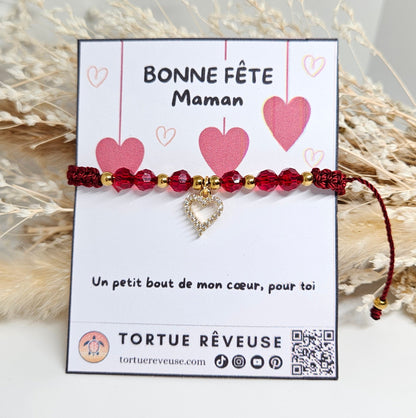 Bracelet Coeur "Bonne Fête Maman"